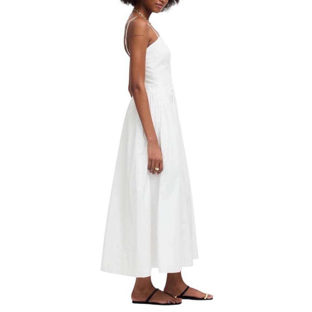 Madewell Poplin Seamed Maxi Dress in White - Picture 3 of 12
